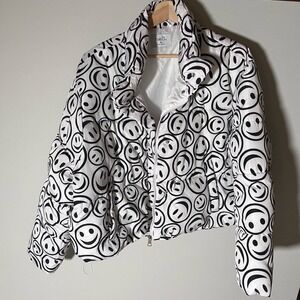 Rue21 Black & White Smiley‎ Face Bubble Puffer Jacket